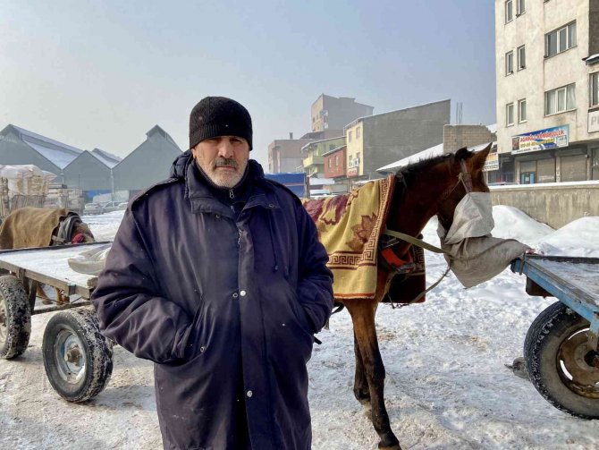 Atlarını Battaniyeye İle Sarıp Dondurucu Soğuklardan Koruyorlar