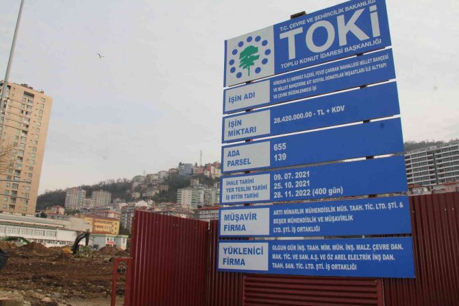 Giresun’un En Büyük Yeşil Alan Projesin Olan Millet Bahçesi İçin Çalışmalar Başladı