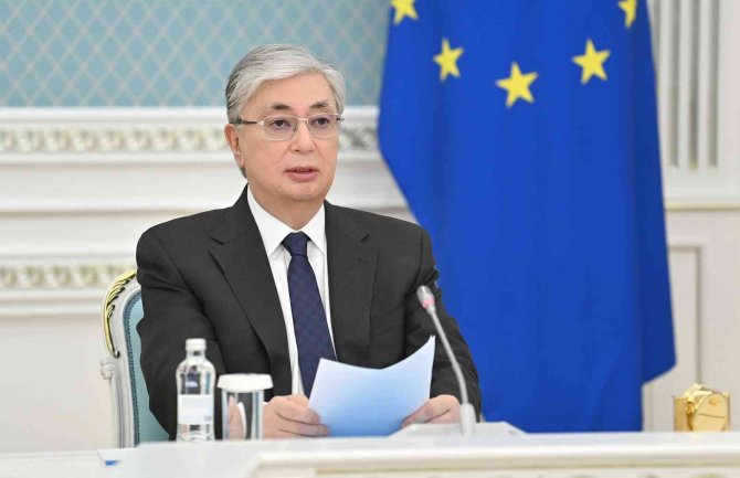 Kazakistan Cumhurbaşkanı Tokayev İle Avrupa Konseyi Başkanı Michel Görüştü