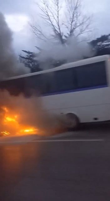 Bursa’da Seyir Hâlindeki Otobüs Alev Alev Yandı