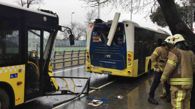 Sarıyer’de İ̇ett Otobüsleri Çarpıştı: 4 Yaralı