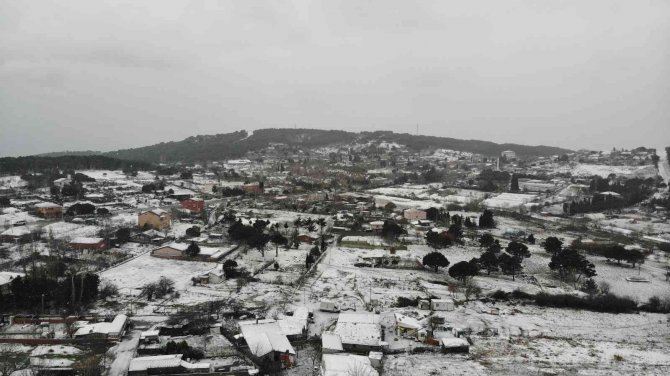 Kartal Aydos’ta Kar Yağışı Başladı, Tadını Ördekler Çıkardı