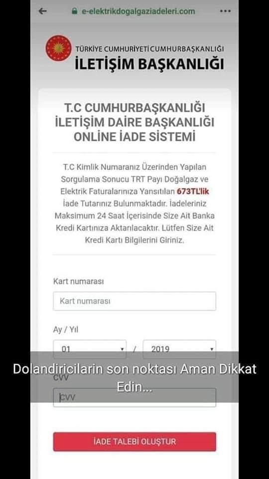 Cumhurbaşkanlığı İ̇letişim Başkanlığı’ndan Dolandırıcılara Karşı Uyarı