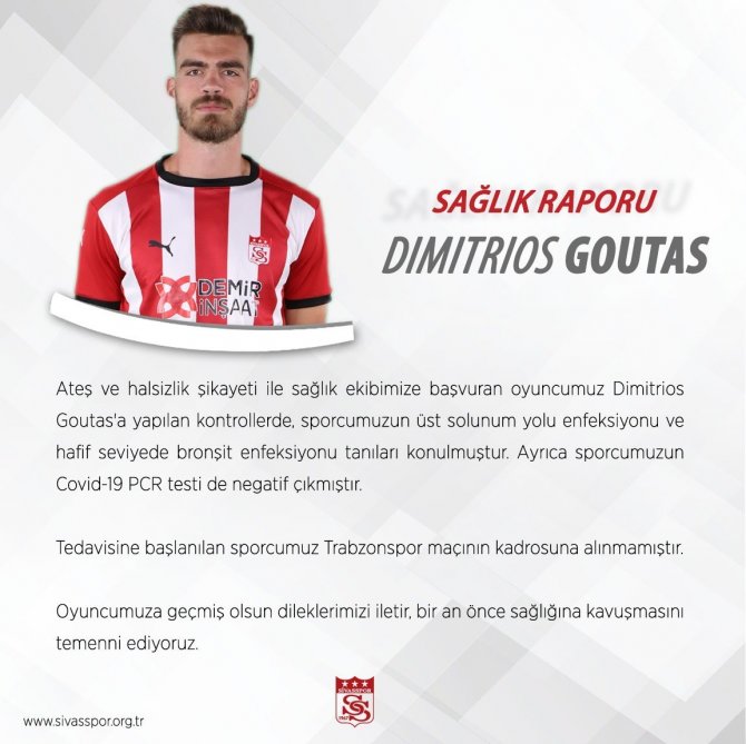 Sivasspor’da Goutas, Trabzonspor Maçı Kadrosundan Çıkarıldı