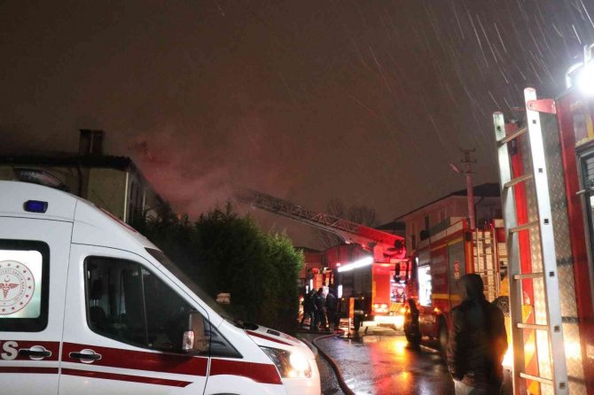Villa Çatısında Çıkan Yangın Diğer Villaya Sıçradı, Panik Yaşandı