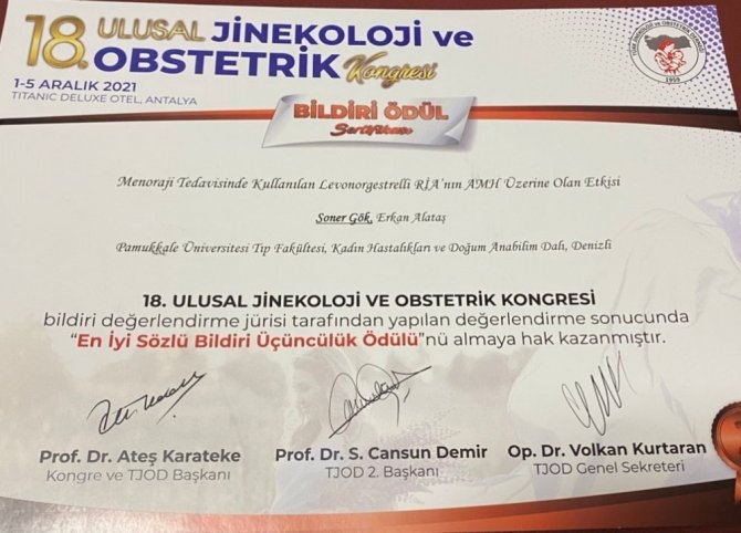 Paü Hastanesi Sözlü Sunumda Ödül Aldı