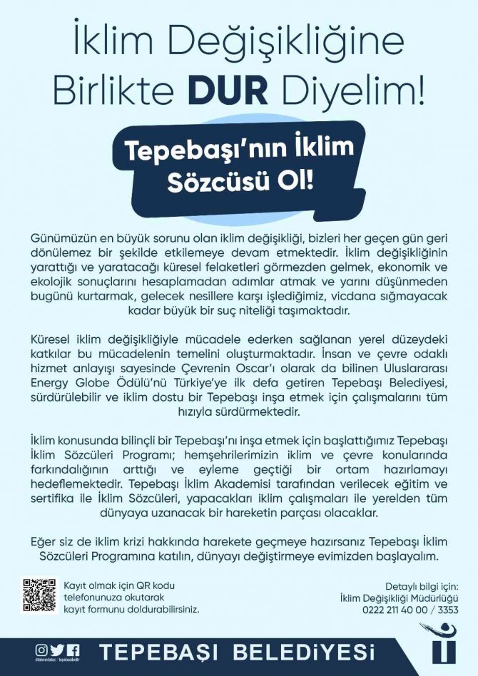 Tepebaşı İklim Sözcülerini Arıyor
