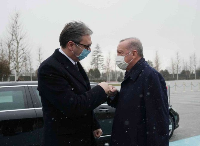 Cumhurbaşkanı Erdoğan, Sırbistan Cumhurbaşkanı Vucic’i Resmi Törenle Karşıladı