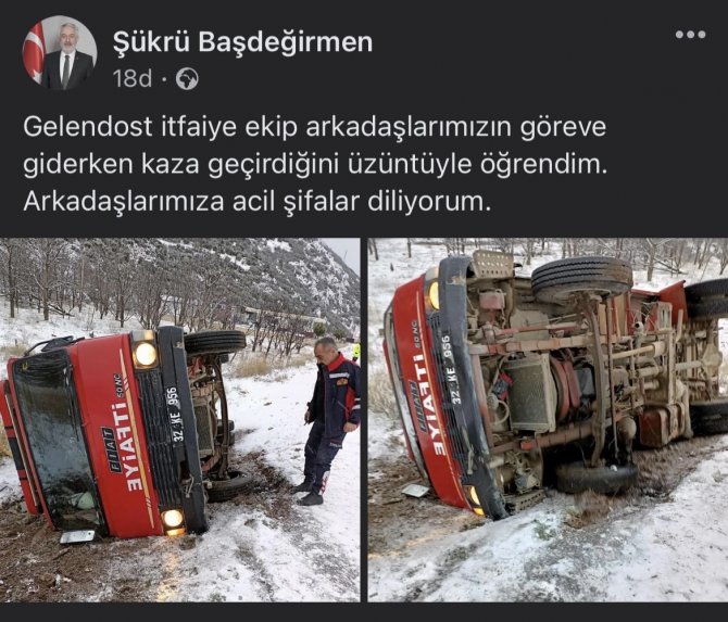 İ̇tfaiye Aracı Kazaya Müdahaleye Giderken Kaza Yaptı
