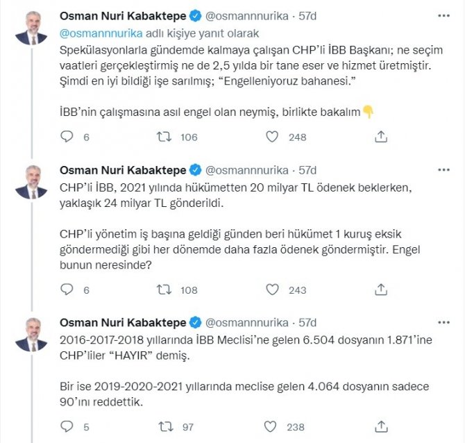 Ak Parti İ̇l Başkanı Kabaktepe’den İ̇mamoğlu’na Cevap: "En İyi Bildiği İş Engelleniyoruz Bahanesi"