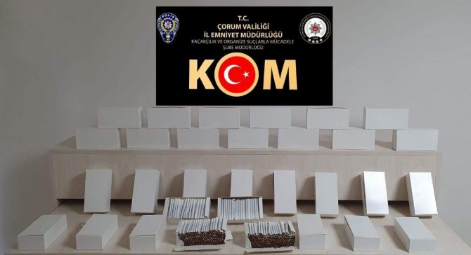 Çorum’da Kaçak Makaron Operasyonu