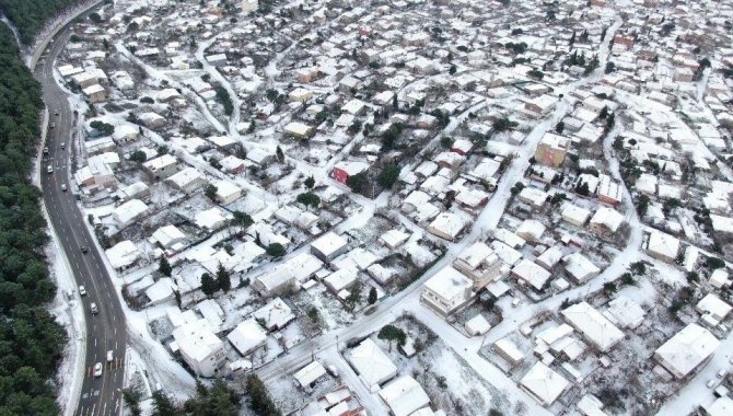 Kar Yağışıyla Aydos Ormanı’nda Kartpostallık Görüntüler Havadan Görüntülendi