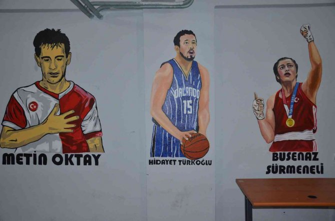 Şırnak’ta Milli Sporcular Duvarlara Resmedildi