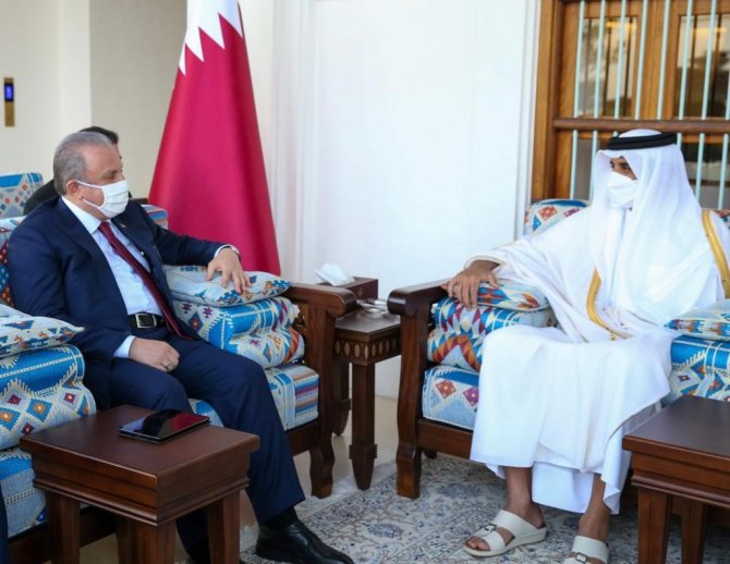 Tbmm Başkanı Şentop, Katar Emiri Tarafından Kabul Edildi