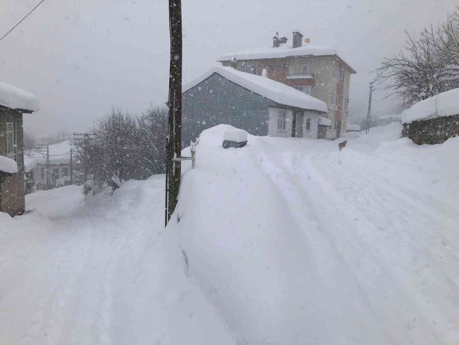 Kar Kalınlığı 60 Santimetreye Ulaştı, Araçlar Karın Altında Kayboldu
