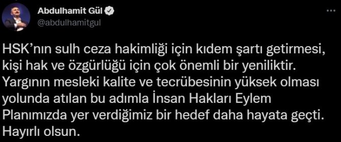 Bakan Gül: "İ̇nsan Hakları Eylem Planımızda Yer Verdiğimiz Bir Hedef Daha Hayata Geçti"