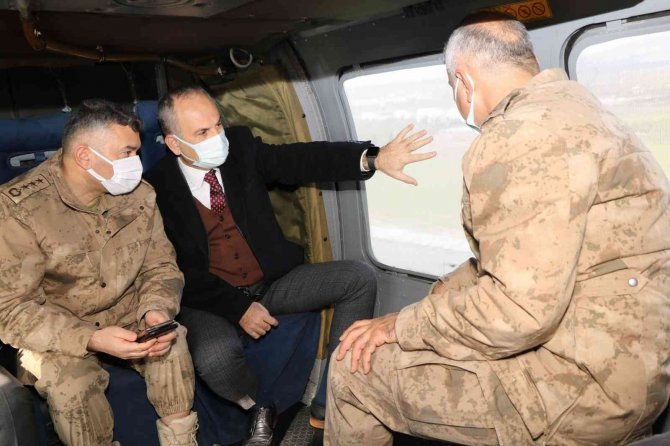 Hatay’da Helikopterli Trafik Denetimi