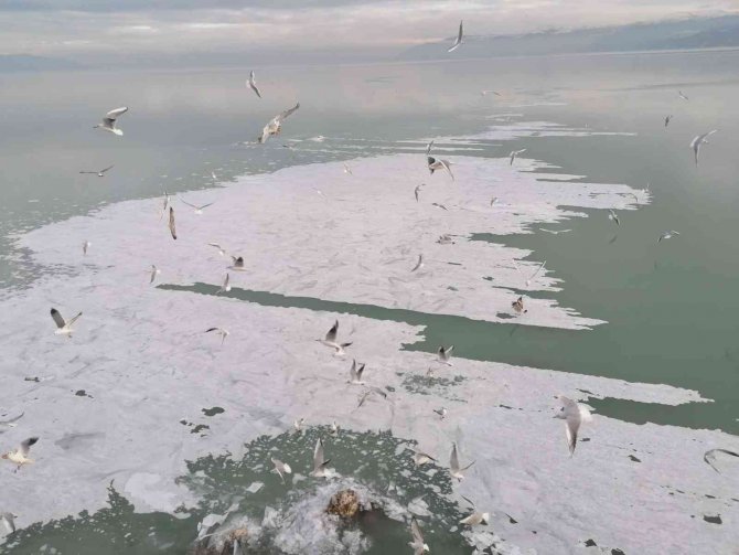 Eğirdir Gölü Kıyıları Buz Tuttu