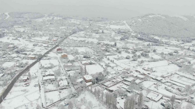 İ̇stanbul’da Etkili Olan Kar Yağışıyla Aydos Ormanı Beyaza Büründü