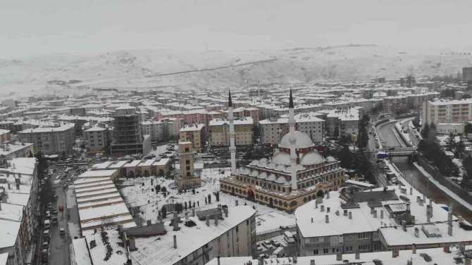Çankırı’daki Yoğun Kar Yağışı Havadan Görüntülendi