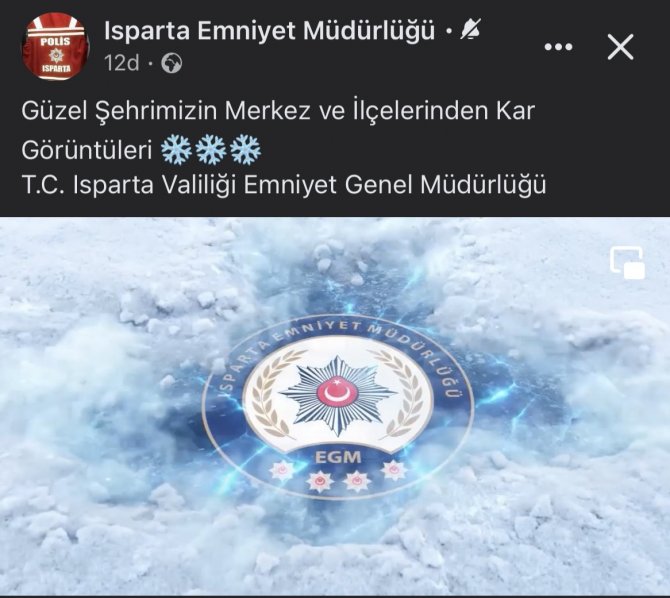 Isparta’da Kar Yağışı Görüntüleri Kent Güvenlik Yönetim Sistemi Kameralarından Yayınladı
