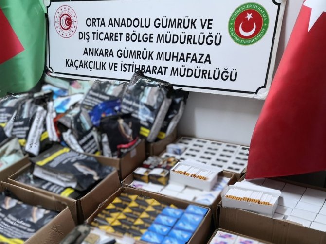 Ankara’da 5 Ton 935 Kilogram Tütün Ve 823 Bin Adet Makaron Ele Geçirildi