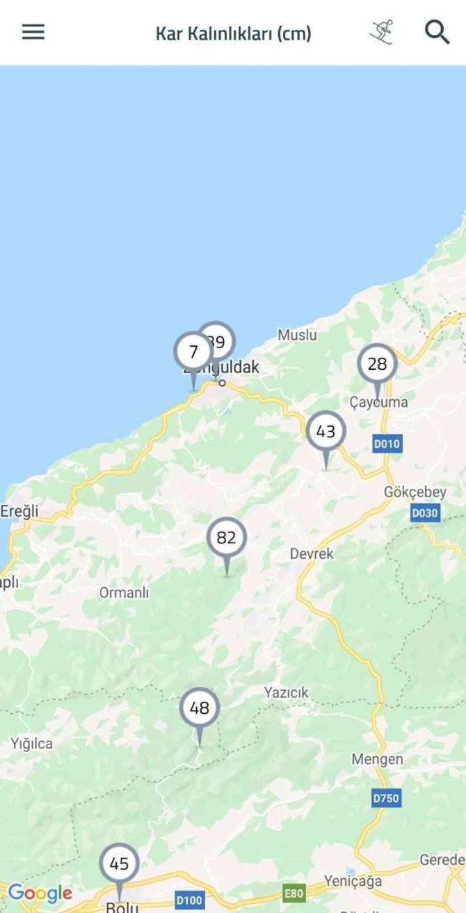 Zonguldak’ta Kar Kalınlığı 82 Santimetreye Ulaştı