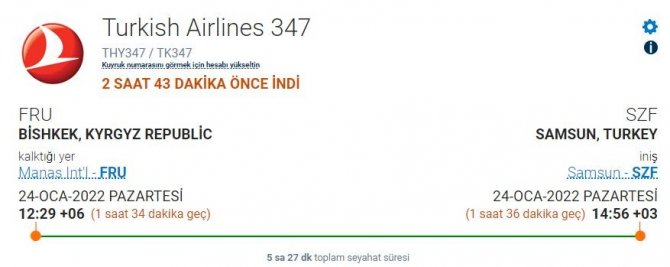 İ̇stanbul’a İnemeyen Kazakistan Ve Kırgızistan Uçakları Samsun’a İndi