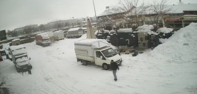 Bingöl’de Saniyelerle Kar Kütlesinden Kurtuluş Güvelik Kamerasına Yansıdı