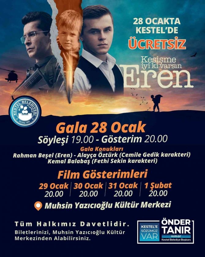 Kestel Belediyesi ‘Kesişme: İ̇yi Ki Varsın Eren’ Filmini Ve Oyuncularını Vatandaşlarla Buluşturuyor