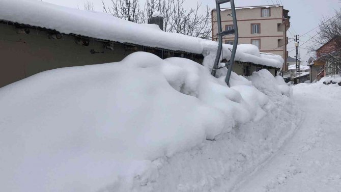 Kışın Çetin Geçtiği O İlçede Tek Katlı Evler Kara Gömüldü