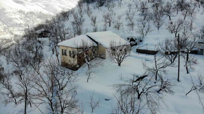 Muş’ta Tek Katlı Evler Kara Gömüldü