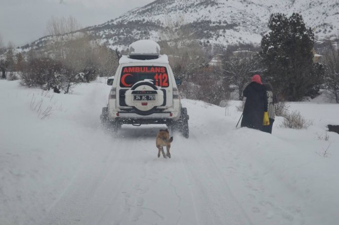 Sağlık Ekipleri Karlı Yolları Aşarak Covid-19 Aşısı Yapıyor