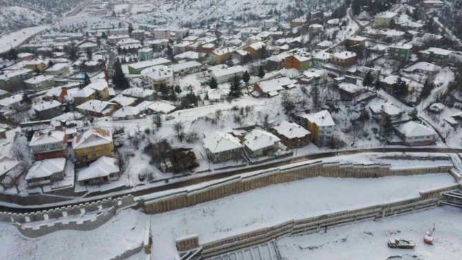 Kızılcahamam’ın Eşsiz Kar Manzaraları Havadan Görüntülendi