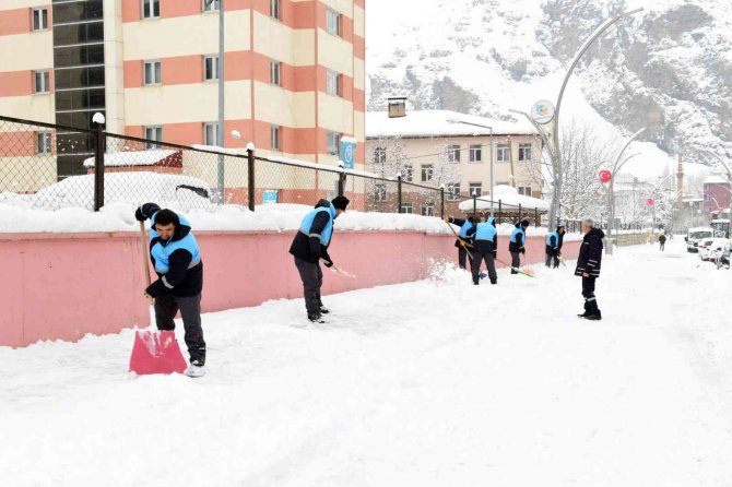 Çatak Belediyesinden Karla Mücadelede Çalışması