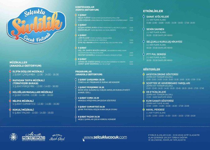 “Selçuklu Şivlilik Çocuk Festivali” 2 Şubat’ta Başlıyor