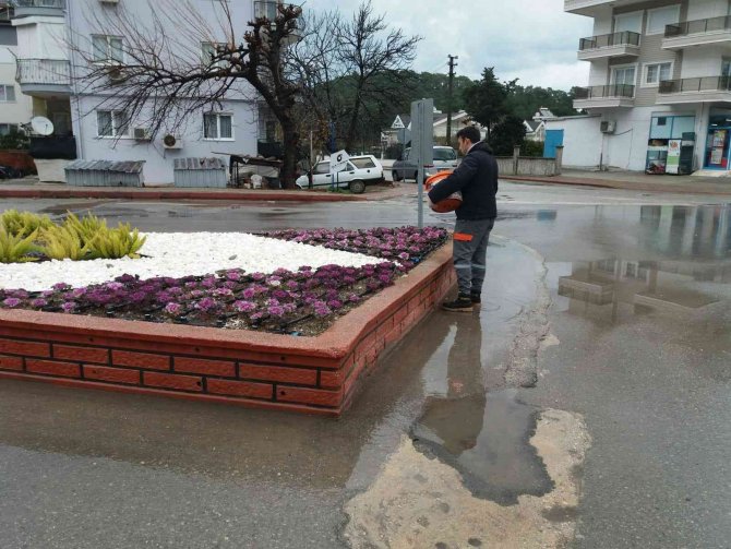 Kemer’de Yeşil Alanlarda Gübreleme Çalışması