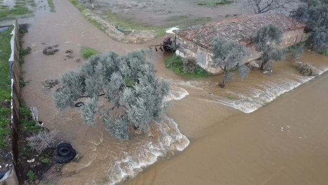 Tire’de Yeraltı Barajı Taştı, Tarlalar Ve Çiftlikler Su Altında Kaldı