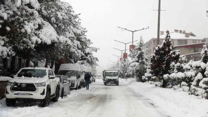 Ahlat’ta Yoğun Kar Yağışı