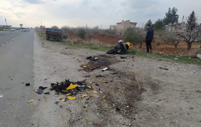 Motosikletin Traktöre Çarptığı Feci Kaza Güvenlik Kamerasında