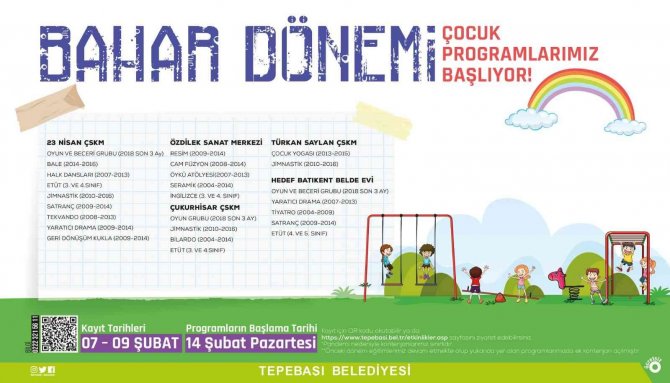 Tepebaşı Belediyesi Bahar Dönemi Çocuk Programları Başlıyor