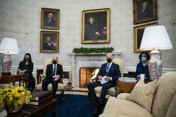 Abd Başkanı Biden, Almanya Başbakanı Scholz İle Beyaz Saray’da Bir Araya Geldi