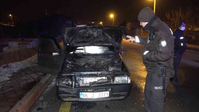 Kontağı Çevirdiği Sırada Lpg’li Otomobil Alev Aldı