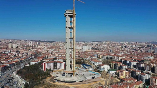 Keçiören’deki Cumhuriyet Kulesi Yükselmeye Devam Ediyor