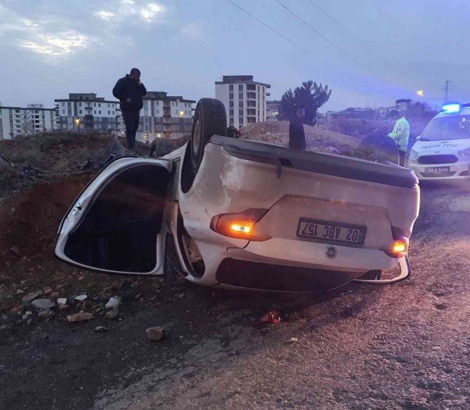Kontrolden Çıkan Otomobil Takla Attı: 1 Yaralı