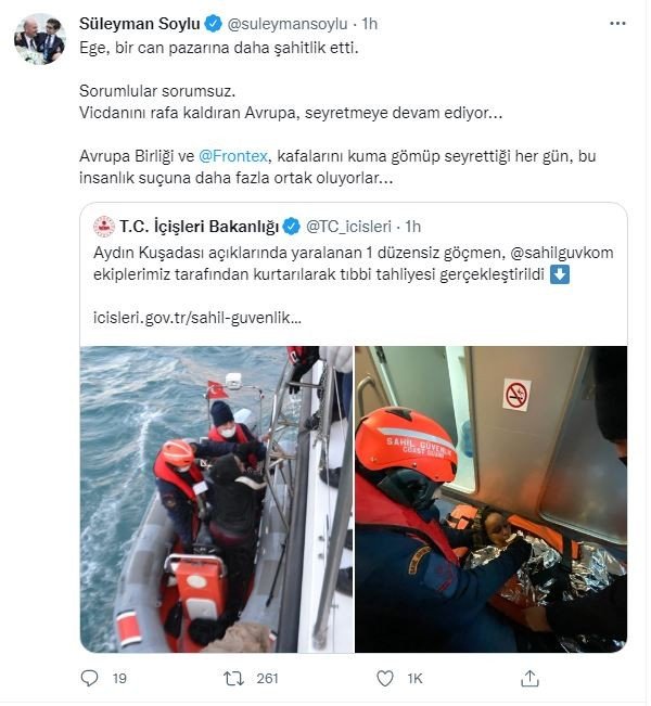 Bakan Soylu’dan Ab’ye “Göçmen” Eleştirisi