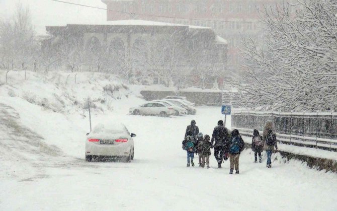 Ahlat’ta Yoğun Kar Yağışı