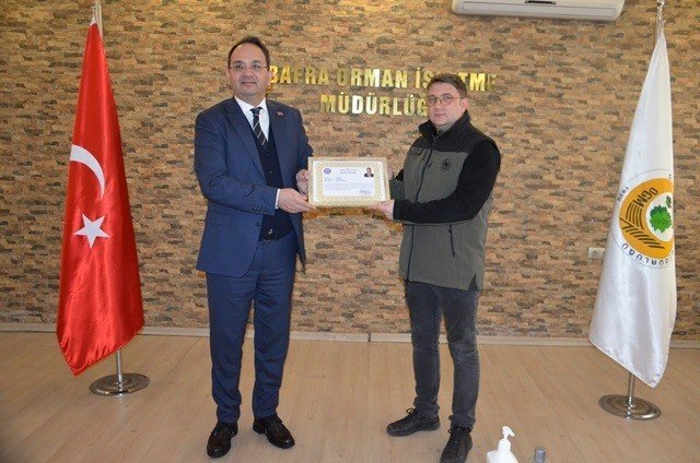 Kaymakam Ertürkmen’den Orman İşletme Çalışanlarına Başarı Belgesi