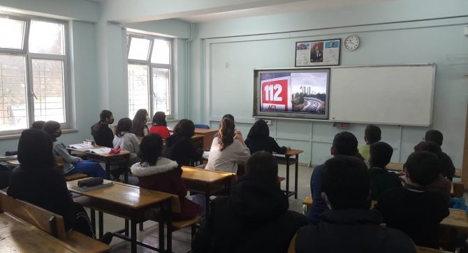 Öğrencilere 112 Acil Çağrı Merkezi Tanıtıldı