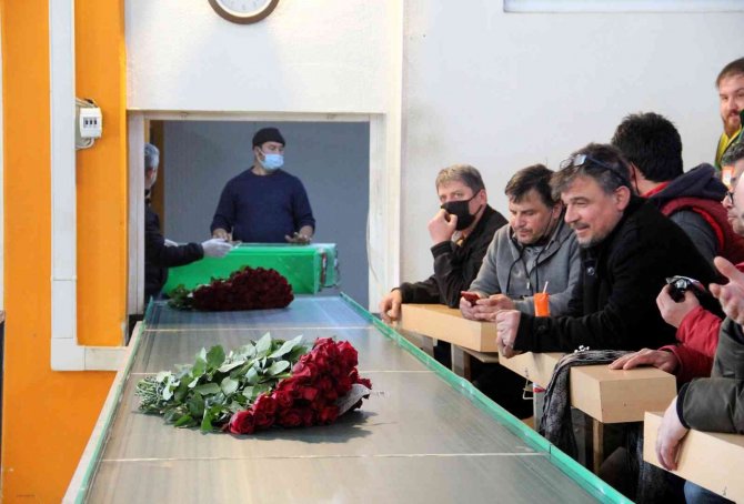 Çiçekçi Esnafı Yürüyen Bant Üzerinden Gelen Çiçekleri Almak İçin Yarıştı